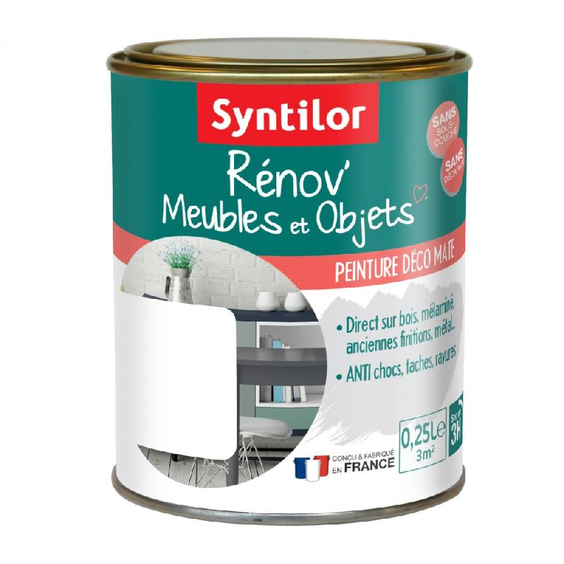Peinture meuble et boiserie - SYNTILOR blanc mat 250 ml - Anti chocs, taches, rayures_0
