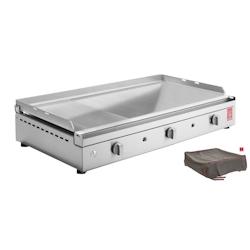 Plancha CHEF 80 Lisse Rainurée  Housse PLANET - gris 400091_0