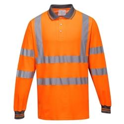 Portwest - Polo coton majoritaire manches longues HV Orange Taille S - S 5036108290321_0