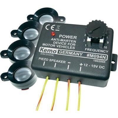 MODULE ANTI-MARTRE KEMO M094 À ULTRASON, ÉCLAIRAGE LED AVEC PROTECTION OPTIQUE, HAUT-PARLEUR DÉPORTÉ 12 V 1 PC(S)