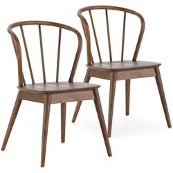 VS Venta-stock Pack 2 chaises Brisa en bois coleur noyer - marron Bois massif I23006_0