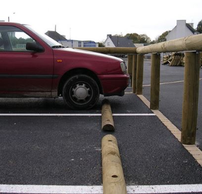 28553 - Stop roue en bois pour parking - Ø 20 cm x longueur 1 mètre_0