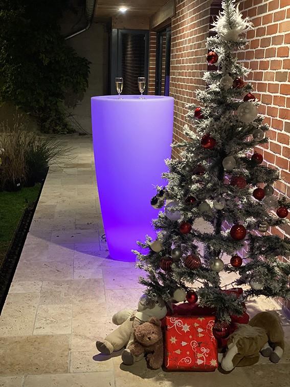 3 en 1 dessus inox : pots de fleur, vases décoratifs, mange-debout - fabriquée en France - PMUHDAN-PU02_0