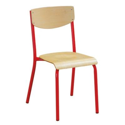 4 chaises scolaires pieds rouges_0