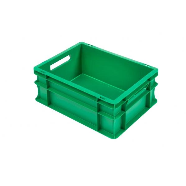 Bac norme Europe - 400 x 300 x 170 mm - Vert - Contact alimentaire - Poignées ouvertes - Rolléco_0