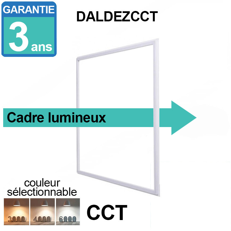 Cadre lumineux LED 60x60 44W - CCT - Réf DALDEZCCT - Ultra fin et économique_0