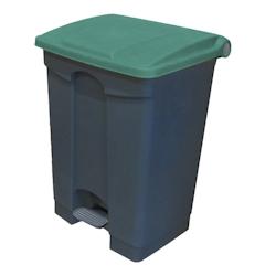 CAMBRO - wbfc68l-519 - corbeille à papier 68l avec bouton et couvercle - 63,5 x 47,6 x 38,1 cm - base grise et couvercle vert - gris plastique wbfc68_0
