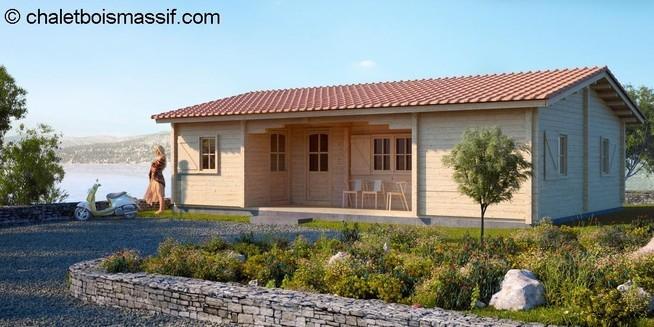 Chalet en bois plain-pied jura / 70 m² / en kit / toit double pente_0