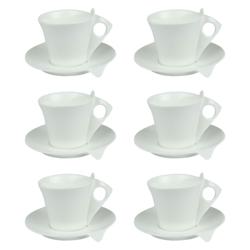 Coffret de 6 tasses et sous tasses Libra 10 cl -  Blanc  Porcelaine Table Passion - blanc porcelaine 3106232720123_0