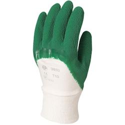 Coverguard - Gants manutention vert en latex crêpé de qualité supérieure EUROSTRONG 3810 (Pack de 12) Vert Taille 8 - 3435241038081_0