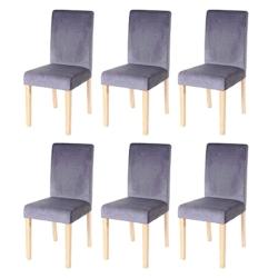 Décoshop26 - Lot de 6 chaises de salle à manger / cuisine en tissu velours gris CDS04610 - gris 3000037696518_0