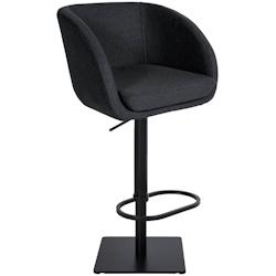 Décoshop26 - Tabouret de bar chaise haute x1 avec revêtement en feutrine anthracite base métal carrée noir 10_0004874 - noir 3000252340463_0
