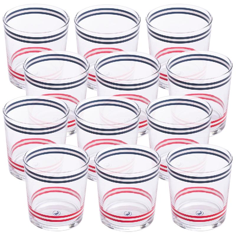 El Ganso - Lot de 12 verres en cristal rayés 345 ml - multicolore aluminium PK7347_0