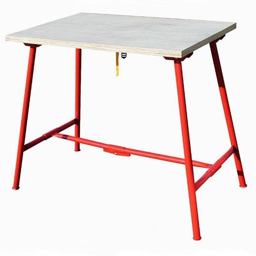 Établi de monteur pliant - Plateau bois multiplis 27 mm - Piètement acier ø 35 mm - 11581293_0