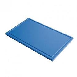 GASTRO M Planche à découper avec rigole haute densité bleue 530 x 325 mm Polyéthylène - 645760026879_0
