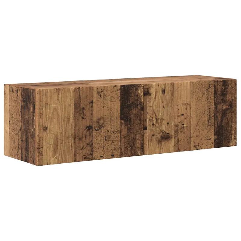 Helloshop26 - Meuble TV mural moderne avec étagères ouvertes pour petit espace 98 x 31 x 29 cm en bois d'ingénierie bois ancien 02_0054931 - vert B_0