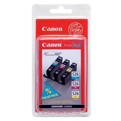 Pack 3 cartouches Canon CLI 526 couleurs pour imprimantes jet d'encre_0