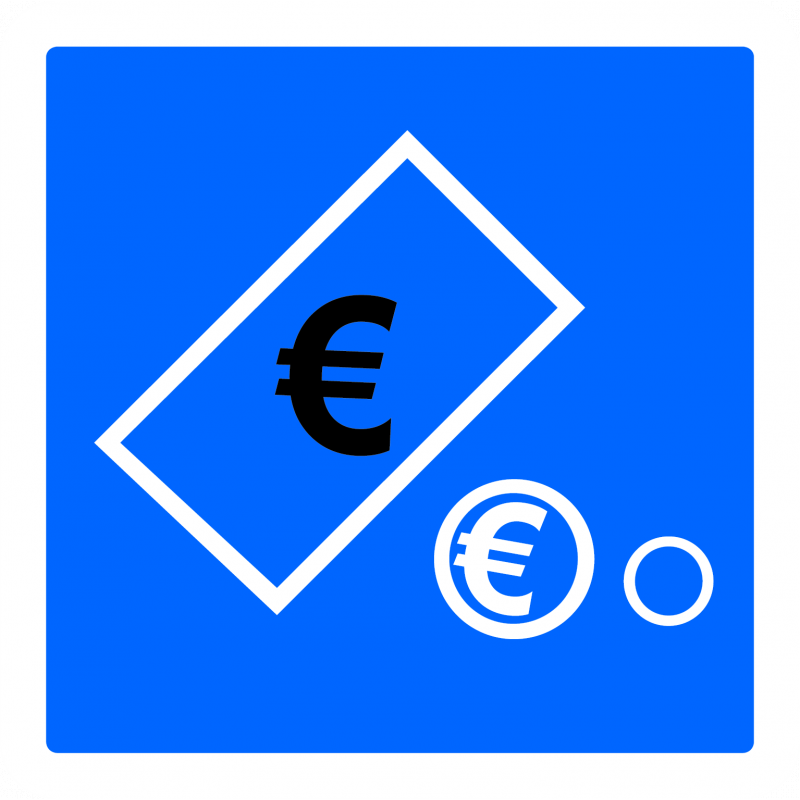 Panneau indication paiement automatique par pièces et billets C64c2 - WP Signalisation_0
