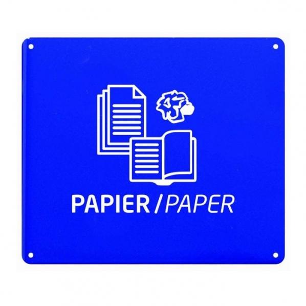 Plaque signalétique de tri sélectif - Support sac TUBAG PAPIER - Bleu - Rolléco_0