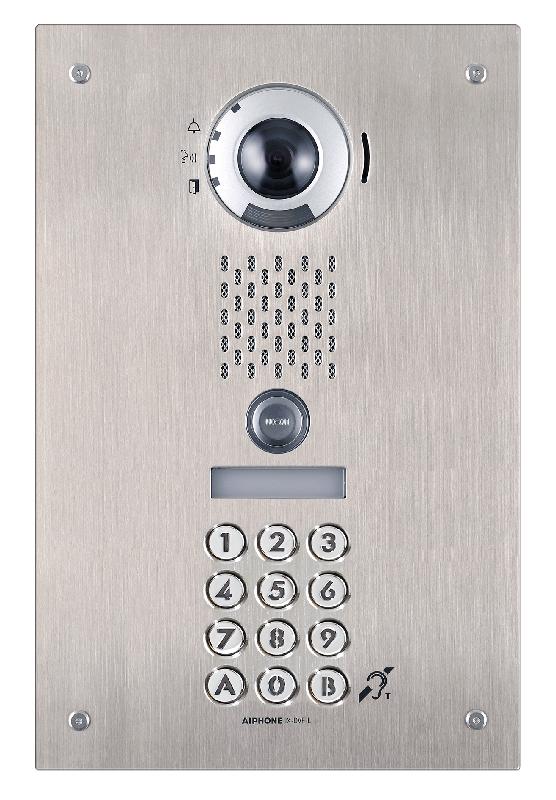 Platine vidéo encastrée IP/SIP 1 BP - Façade inox, boucle magnétique et clavier codé_0