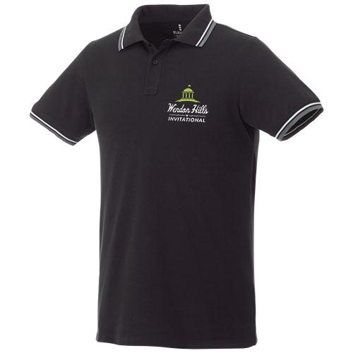 Polo tipping manches courtes homme Fairfield 38102992 - col et poignets en côte tricot plat - 100% coton, 180 g/m²_0