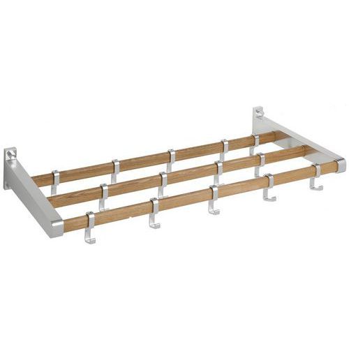 PORTANT MURAL GARDELUX 1 TYPE 7 20 PATÈRES BOIS - GARDELUX BY HERMETA
