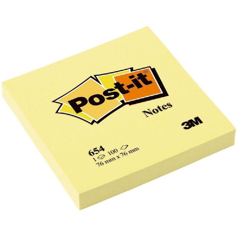 POST-IT® NOTES REPOSITIONNABLES STICKY- 76 X 76 MM - COULEUR JAUNE