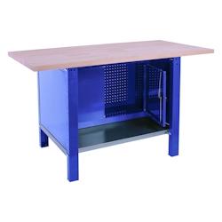 PROREGAL Etabli BUFFALO WOOD avec Armoire | HxLxP 86,5x180x75cm | Capacité de Charge 1000kg | Bleu - bleu métal PR_RS157-71_0