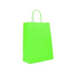 Déstockage // Sac paier vert anis poignées ficelles 26+12x35cm - Vendu par 200 - 3760365409319_0