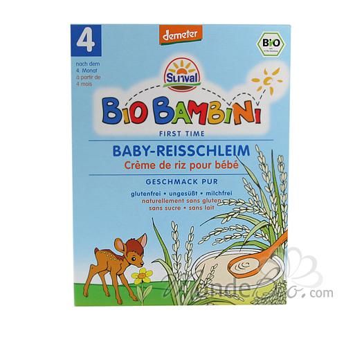 SUNVAL - CRÈME DE RIZ POUR BÉBÉ DÈS 4 MOIS 200GR