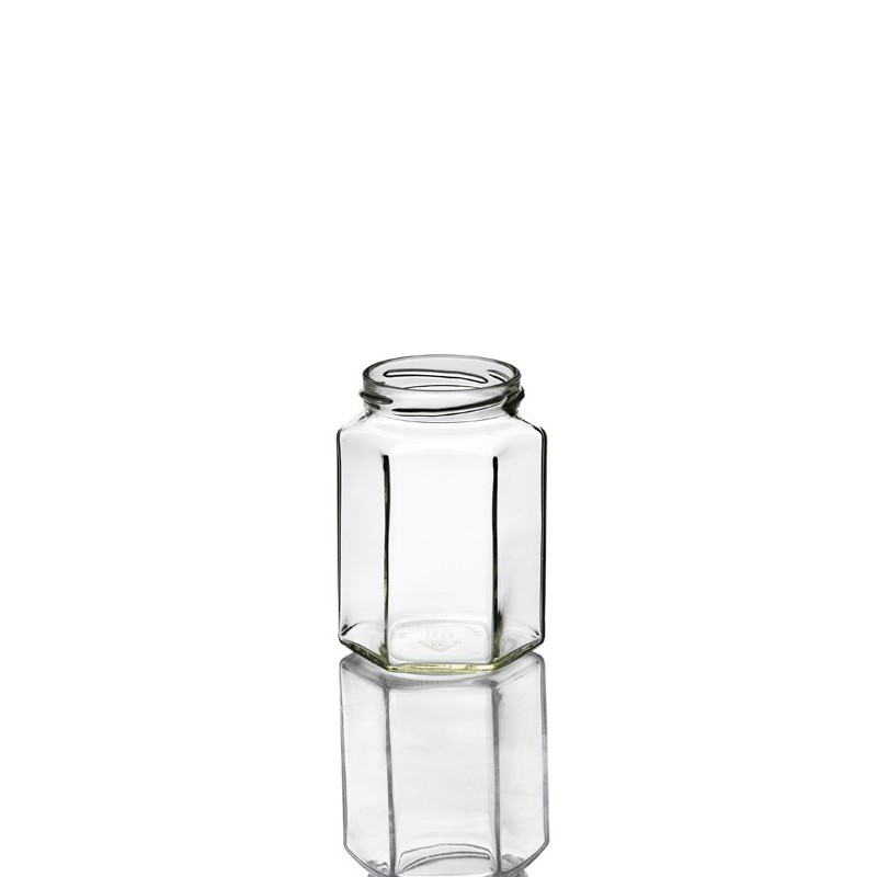 20 bocaux en verre hexagonal 314 ml to 63 mm  (capsules non incluses)_0