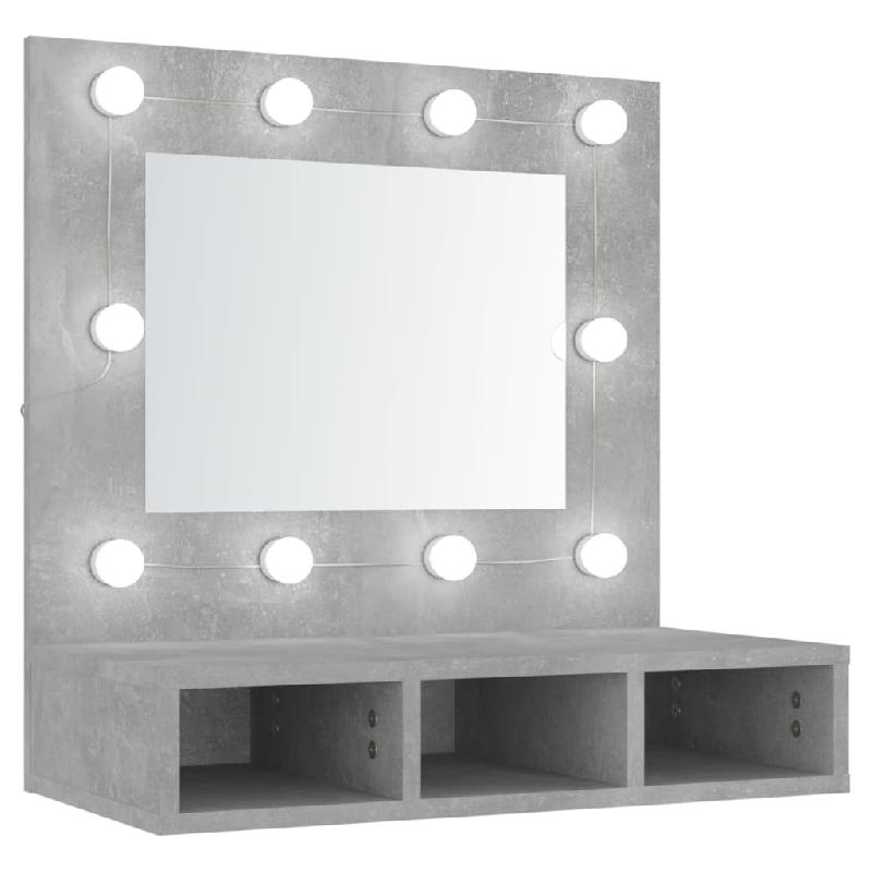 ARMOIRE À MIROIR AVEC LED 60 X 31,5 X 62 CM GRIS 02_0006673_0