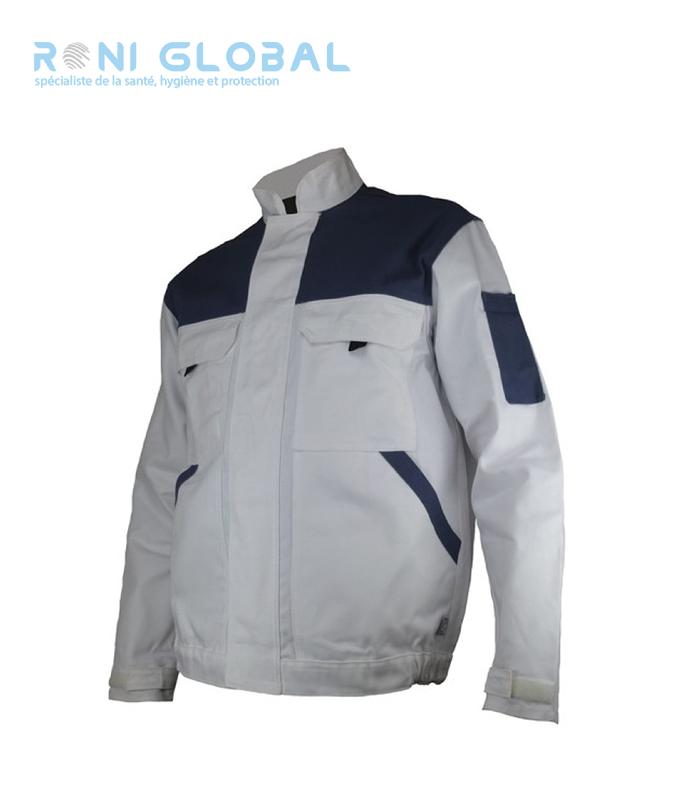 Blouson de travail peintre en coton/polyester - TYPHON PBV - Blanc/Gris - Réf. pbv-09TYCBG2_0