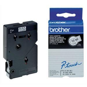 Brother - Cassette ruban TC noir/transparent 12mm x 7,7m TC101 - Compatible PT500/8E/2000/3000/5000_0