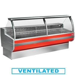 Comptoir vitrine réfrigérés vitre bombée ventilé avec réserve cr250/b1-vv_0