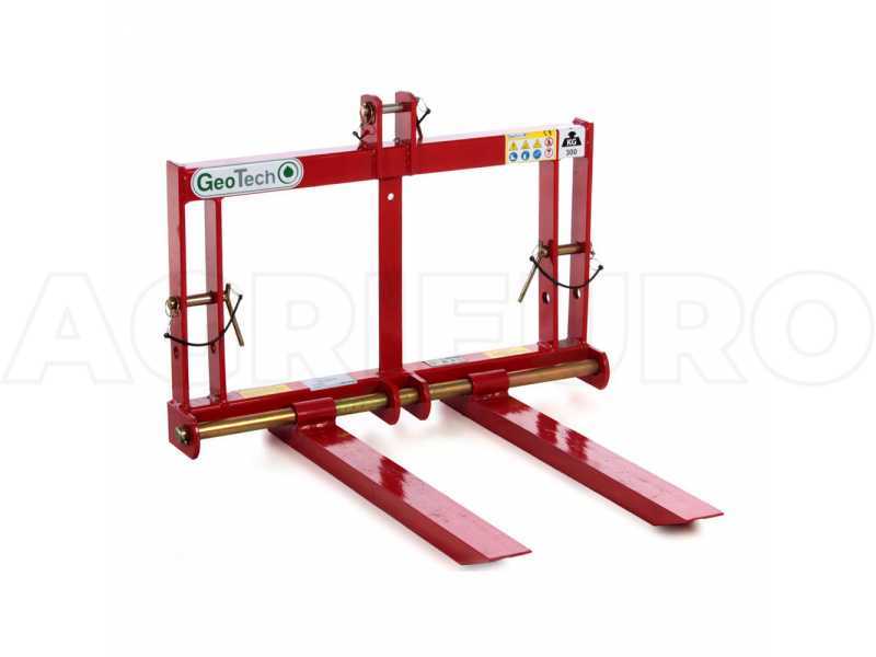 D300 - Fourche à palettes pour tracteur GeoTech - Réglable 80 cm, rabattable, puissance 15-30 HP_0