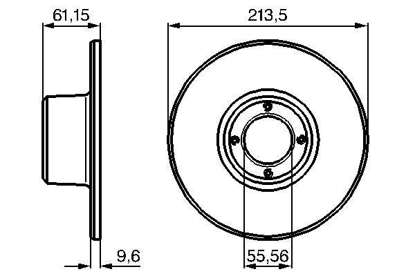 Disque de frein Bosch 0986478811 - boîte de 2 disques - avant - plein - 4 trous - 9,5 mm_0
