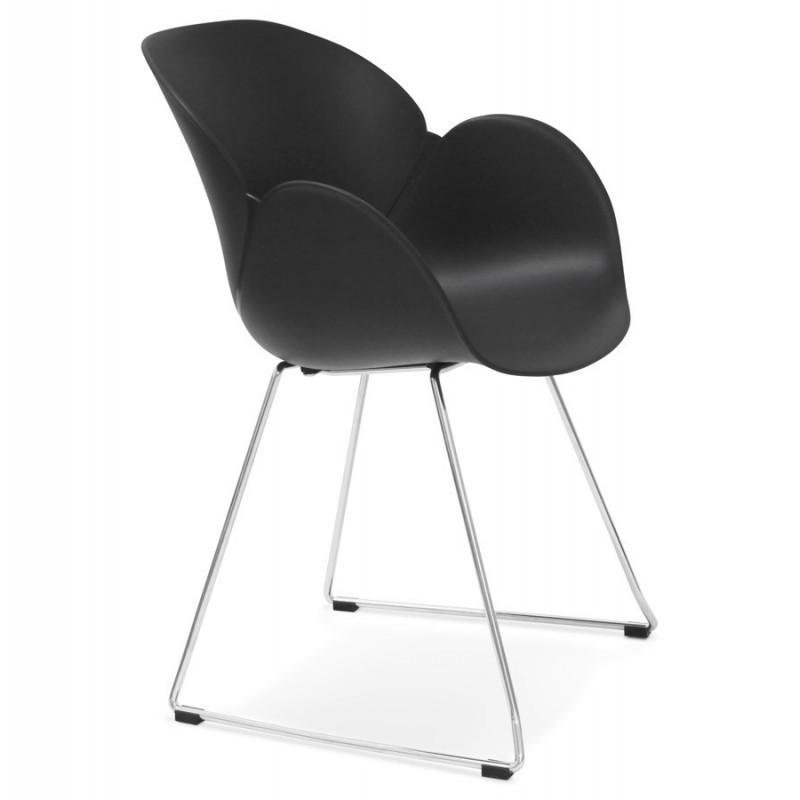 Fauteuil design ZIA 87 cm noir - Paris Prix - Design scandinave et assise confortable_0