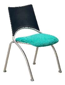 LA CHAISE EMPILABLE ALINÉA - ASSISE TISSU VERT - PIÈTEMENT GRIS_0