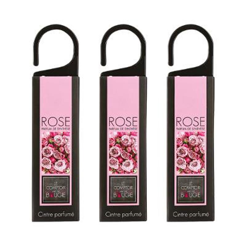 LOT DE 3 CINTRES PARFUMÉS SUSPEND 17CM ROSE - PARIS PRIX_0