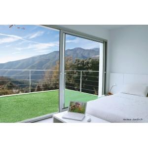 Moquette synthétique - Gazon artificiel Nortène 330008-1x5m - Brins en polypropylène, hauteur 7 mm, stabilisateur anti-UV_0