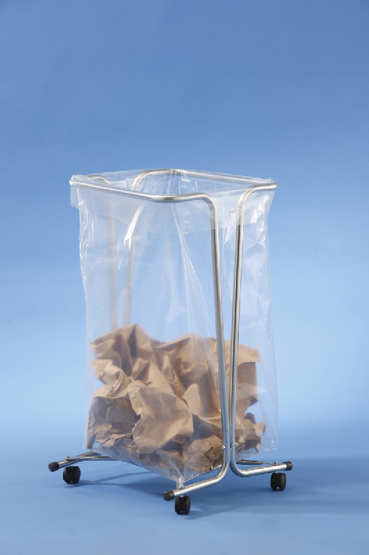 MOTTEZ - Support sac poubelle fixe 100-110 litres - Zingué sur roulettes - Réf. B016CNM_0