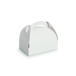 Packnwood FHC - 50 Pcs - Boîte pâtissière carton blanche avec anse 11x11x15,3 cm - recyclable, compatible micro-ondes et congélateur_0