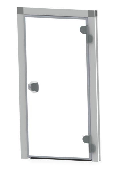 Porte de réfrigérateur industriel sur charnière pour température positive (pour application en intérieur) - cadre enveloppant en l-_0