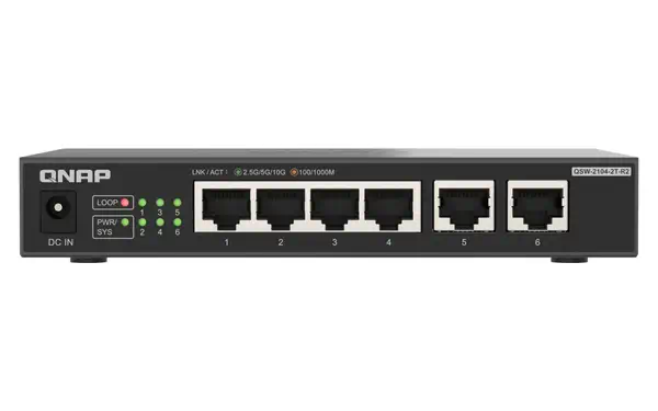 QNAP QSW-2104-2T-R2 commutateur réseau Non-géré 10G Ethernet (100/1000/10000) Bureau Noir_0