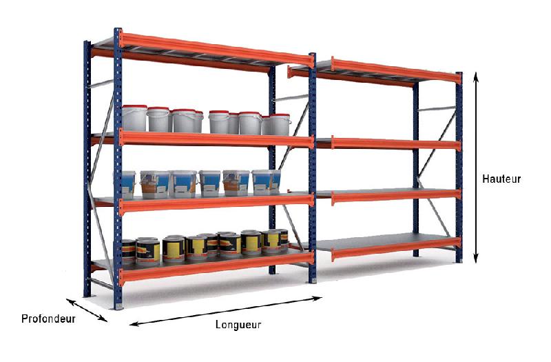 Rayonnage mi-lourd - rack semi-lourd modulable pour charges moyennes - jusqu'à 650 kg par niveau_0