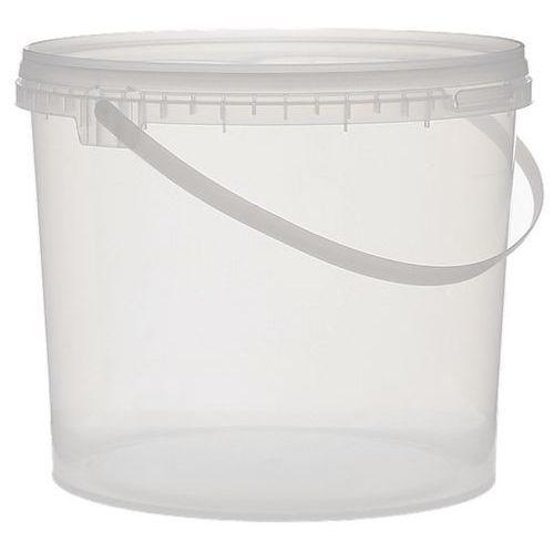 SEAU PLASTIQUE TRANSPARENT ROND AVEC COUVERCLE - 5L