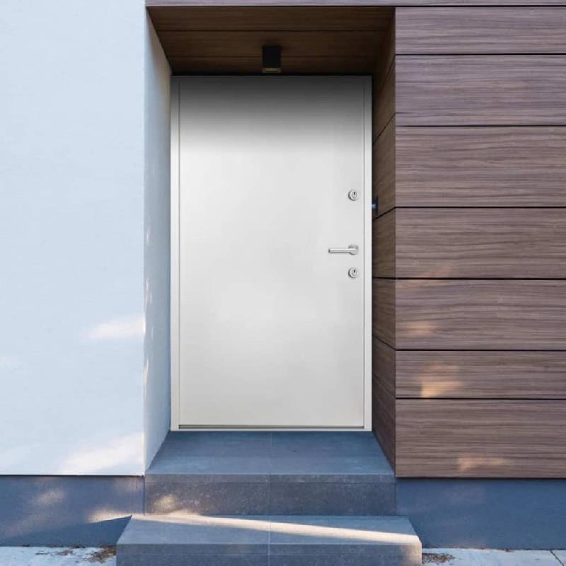 Vidaxl porte d'entrée blanc 90x200 cm aluminium 3190530_0