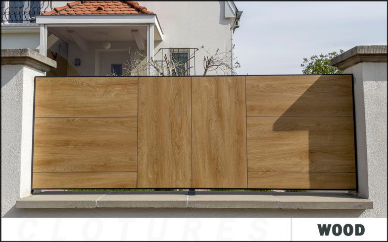 Wood - clôture en aluminium - bredok - revêtement en imitation bois_0