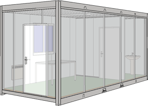 Bungalow de chantier flexevo / modulaire / base vie / ossature en métal_0